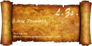 Láng Zsanett névjegykártya