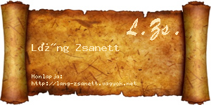 Láng Zsanett névjegykártya