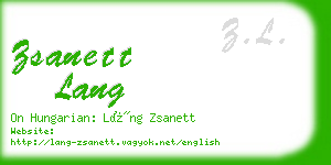 zsanett lang business card